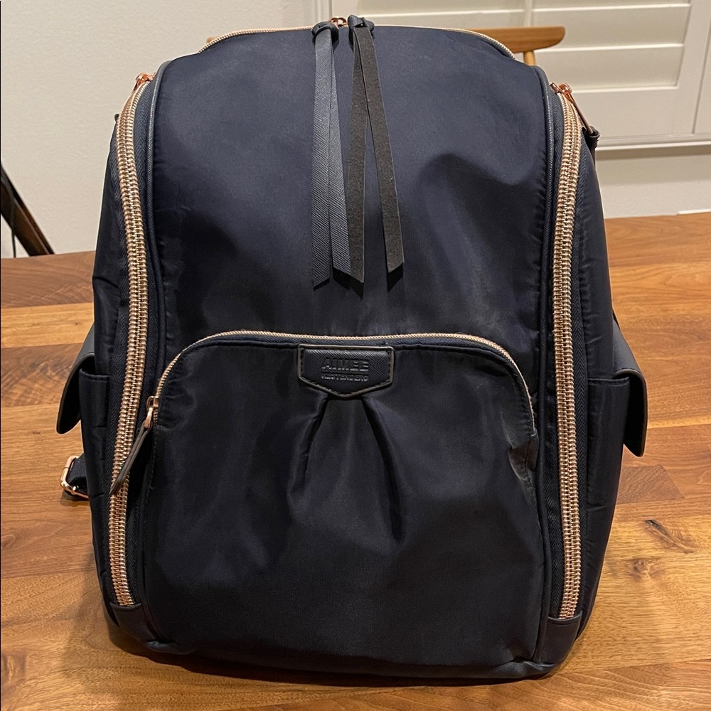 Aimee Kestenberg navy Backpack with Gold Accents